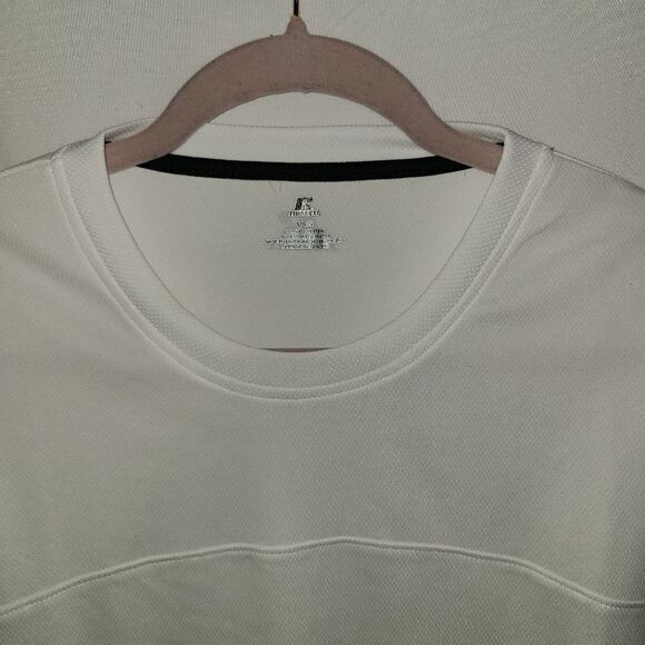 Russell Dri Power Long Sleeve White Black Shirt Size L - Picture 3 of 7